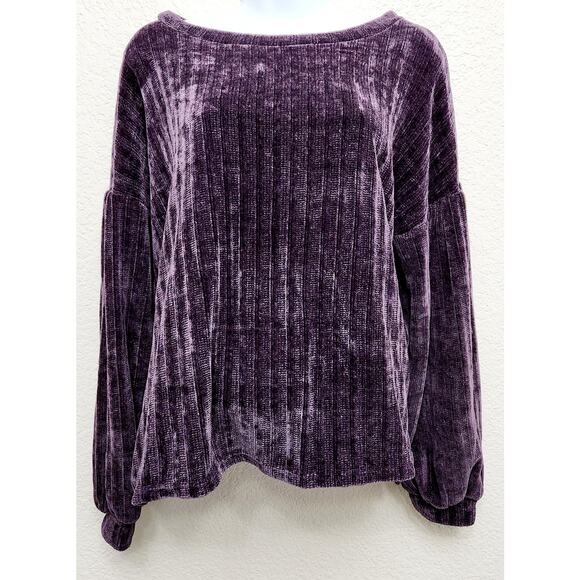 Hummingbird Purple Boat Neck Drop Shoulder Sweater Small Warm Cozy Comfy Soft - Picture 1 of 5